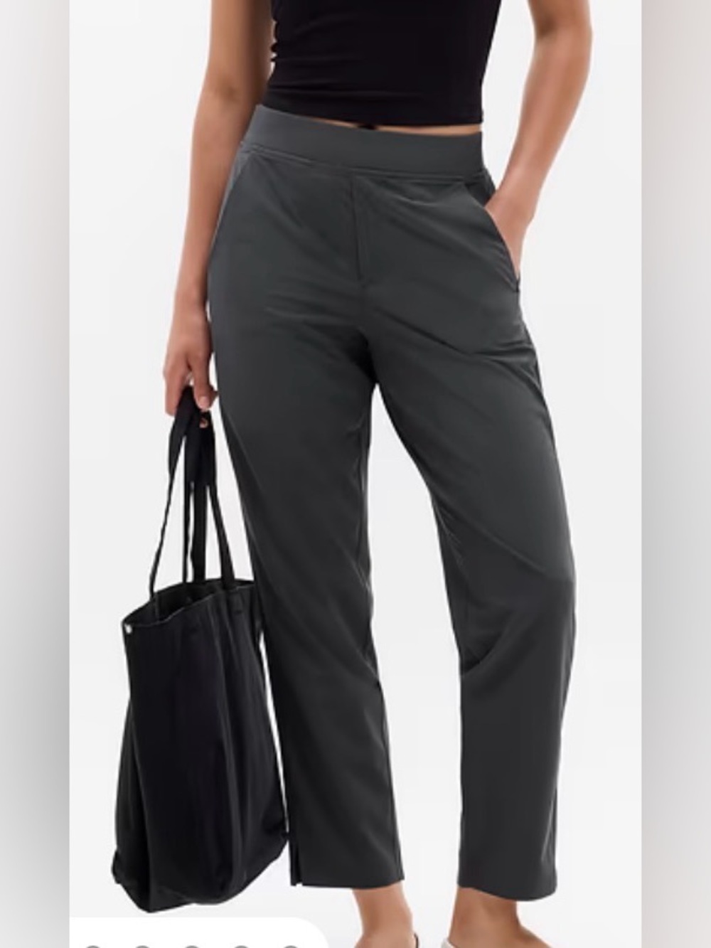 Athleta • Brooklyn Mid Rise Ankle Pant Women's Sz 10 Gray Athleisure Sporty